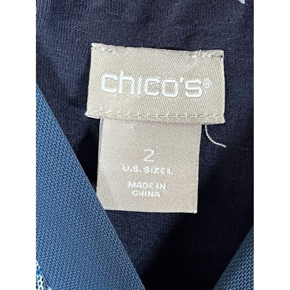 Chicos Plaid Sweater Set 12 Blue Workwear Preppy Boho Western Retro‎ Old Money - Picture 5 of 10
